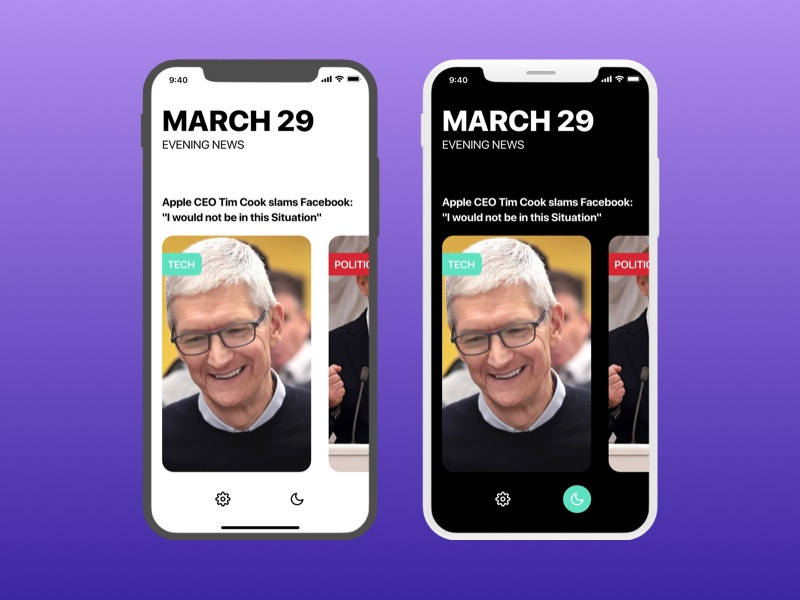 A Simple News App Concept iphone x design concept news app