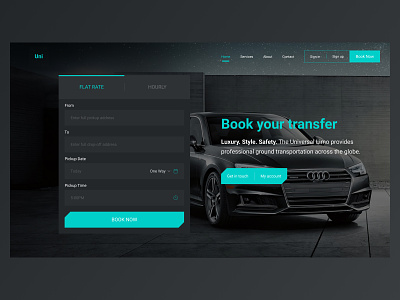 Limousine Site Homepage - WIP design hero limousine website