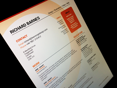 New CV Layout cv illustrator orange print design résumé typography