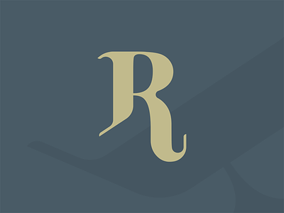 R design icon illustrator initial letters r script font typography