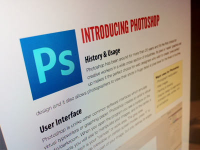 Photoshop Tuition Notes layout learning lessons pages photoshop psd teaching tuition