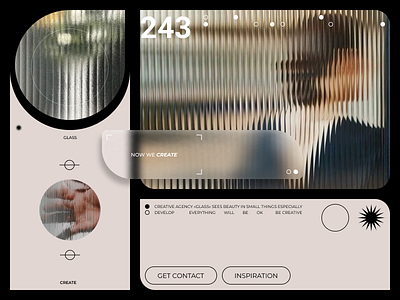 Creative Agency «Glass» advertising aesthetic agency creative design figma glass glass effect glassmorphism gray poster ui ux viral