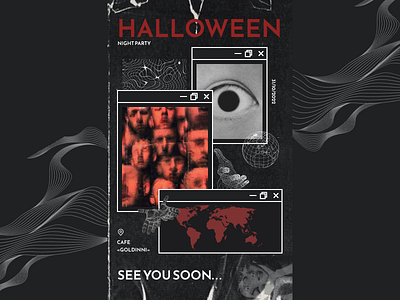 Halloween Poster 3d advertising aesthetic design fyp halloween horror inspiration inspo poster red scary texture ui ux web