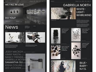 Art Gallery Web-Site aesthetic art black design exhibition modern ui ux