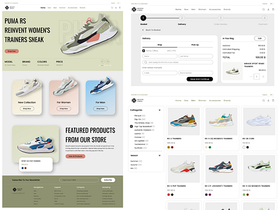 Online Sneakers Store aesthetic buy design green online shop shopping sneakers store ui ux