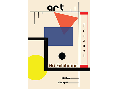 Bauhaus art themed exhibition poster artwork bauhaus branding design graphic design illustration vector