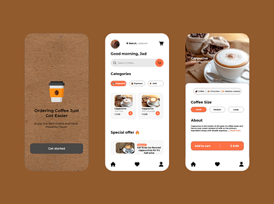 Coffee shop app app appdesign design graphic design ui ux