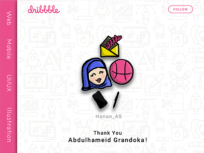 First Dribbble Shot :) debut first shot invitation thank you