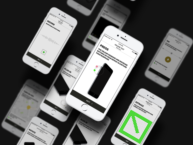iPhone Testing mobile ux ui black presentation app testing ios iphone