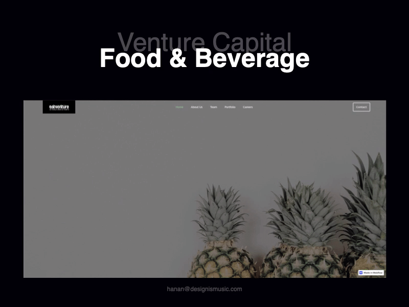 Fullscreen Home Page Navigation animation clean design food food and drink investment responsive ui uiux ux web