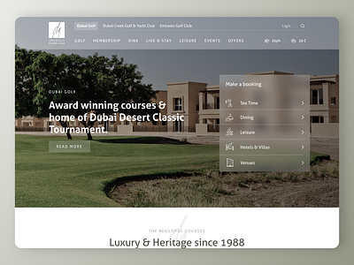 Golfing in Dubai classy clean design golf home interface landing sport ui uiux ux ux design vip website