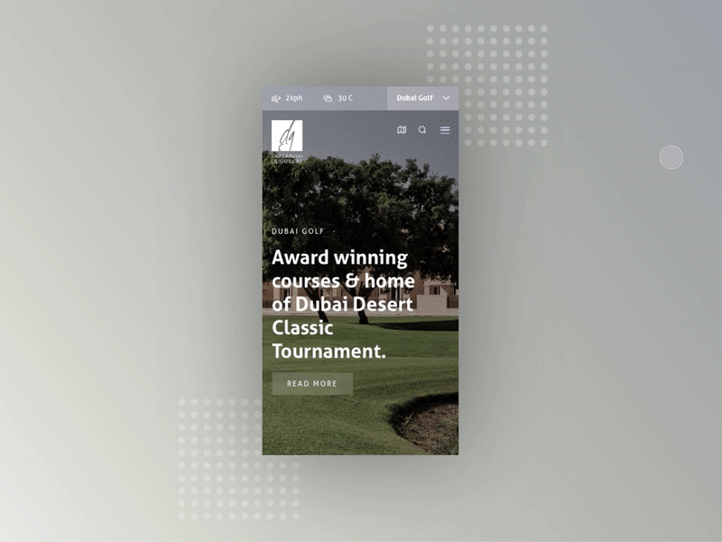 Golfing in Dubai: Animated Mobile animation cards design digital interaction mobile navigation principle ui uidesign ux