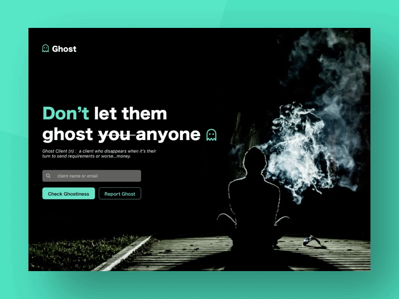 Ghost animation clientwork dark design designer freelancing ghosting interaction principle ui uiux ux web website