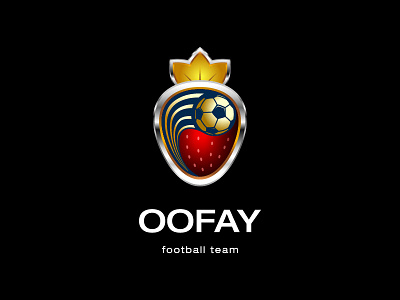 OOFAY Football Team brand football gold icon logo maibin metal oofay strawberry