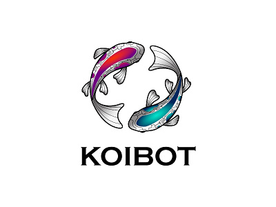 Koibot brand capacity circle green koi koi fish koibot logo maibin mechanical engineering metal red tai ji technology