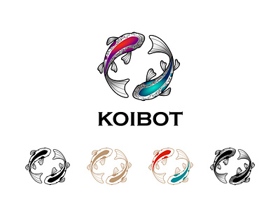 KOIBOT brand fish green koi koi fish koibot logo maibin metal red robot tai ji technology