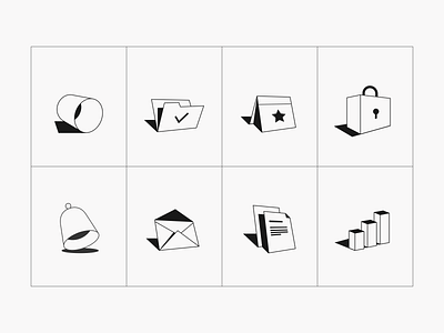 Empty state illustrations app black and white bw cards contrast icons illustrations ui