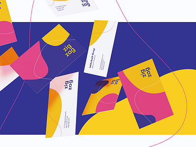 Zigzag business card case study corporate identity graphic design layout presentation
