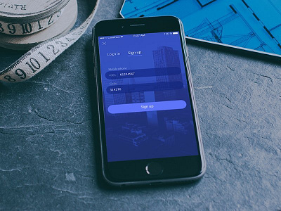 Sign Up app blue city interface mobile register sgin ui up ux