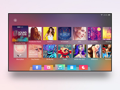 Launcher Music app design launcher music search table tv ui ux