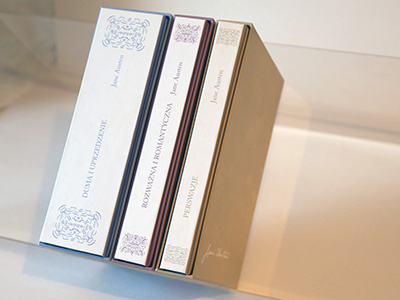 Jane Austen's books book design ornaments typography