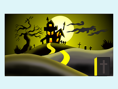 Scary scene design game art graphic design illustration vector