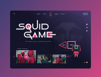 Squid Game design figma squid game squid game design ui uiux design ux uxui webdesign website