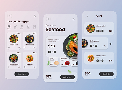 Delicious Seafood App design branding fooddesigner logo prototyping seafooddesign ui ui designer uiux designer ux ux designer