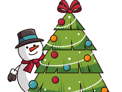 Snow Boy with Christmas Tree