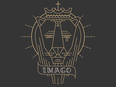 Imago gold icon illustration lion tattoo tshirt