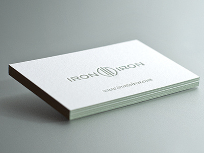 Iron to Iron Business Cards business card business cards iron to iron letterpress logo painted edges