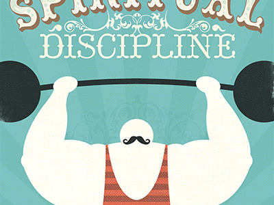 Discipline circus illustration mustache sideshow typography unitard
