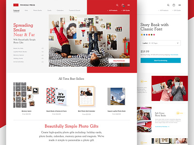 Pinhole Press clean ecommerce flat homepage launch photo books products ui website