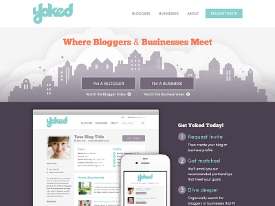 Yoked Launch homepage illustration launch retina website