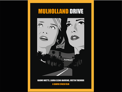 Mulholland Drive design illustration poster print vector