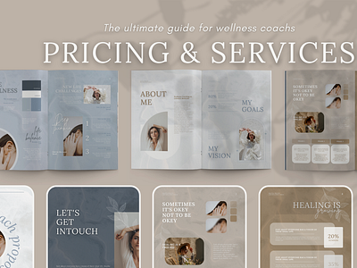 Ebook pricing and services on templates canva