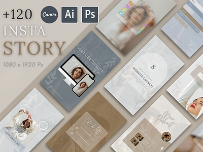 +120 Instagram Story pack on CANVA