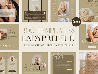 Ladypreneur socia templates I CANVA