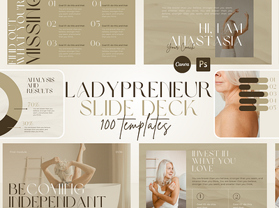 Ladypreneur slidedeck template canva behance branding bundle business presentation canva canva design canva template design ecourse slide deck illustration logo powerpoint presentation presentation template slide slide deck slide deck canva slide template templates ui