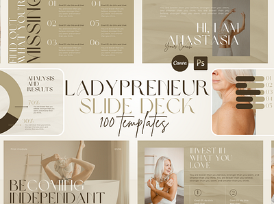 Ladypreneur slidedeck template canva behance branding bundle canva canva design canva presentation canva slide deck canva template coach company profil course course presentation design ecourse graphic design interaction design presentation slide deck webinar webinar presentation