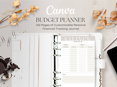 Minimal budget planner on CANVA agenda behance branding bundle canva canva design canva template design finance planner illustration journal logo planner template tracker ui