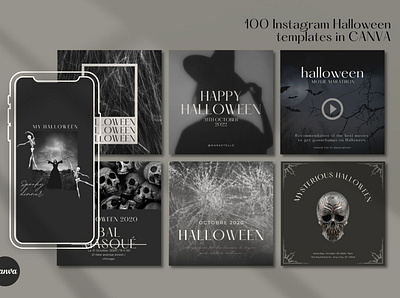 Halloween Instagram designs on CANVA behance bundle canva canva design canva template design halloween