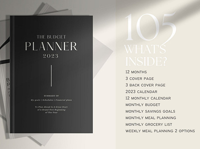 2023 Budget Planner Template CANVA behance budget journal budget planner bundle canva canva design canva template design journal notebook planner