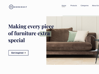 Homenest | Furniture Web Design art design graphic design ui ux web design website