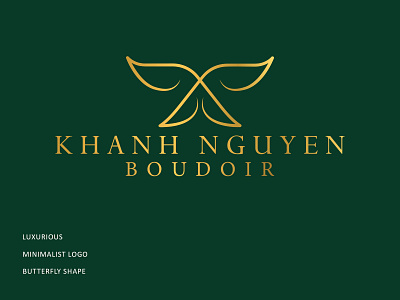 Khanh Nguyen Boudoir branding butterfly logo gold illustration logo logo design logo gold luxury logo minimalist minimalist logo photography logo sanhotype yellow