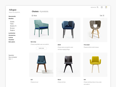 Adequat - Ecommerce ( category page ) category checkout concept design ecommerce minimal product quickview trendly uidesign uxdesign webdesign