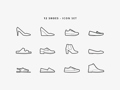 12 shoes - Icon Set