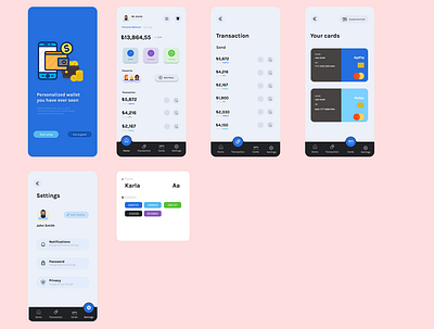 Interactive Digital Wallet UI Design app design icon typography ui ux