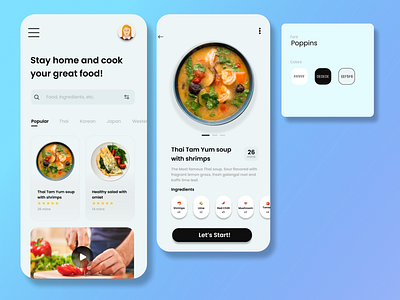 Cooking App UI design illustration ui ux