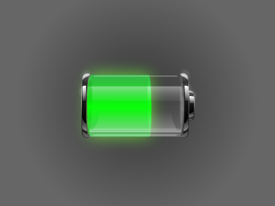 Green Battery Icon battery glow green icon